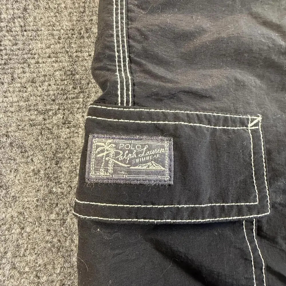 Polo Ralph Lauren Men's Black Cargo Swim‎ Trunks Size Large #1774